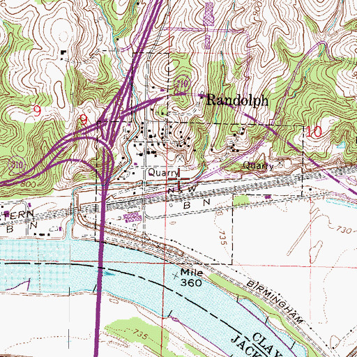Topographic Map of Village of Randolph, MO