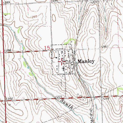 Topographic Map of Village of Manley, NE