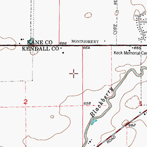 Topographic Map of Village of Montgomery, IL