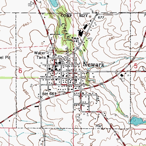 Topographic Map of Village of Newark, IL
