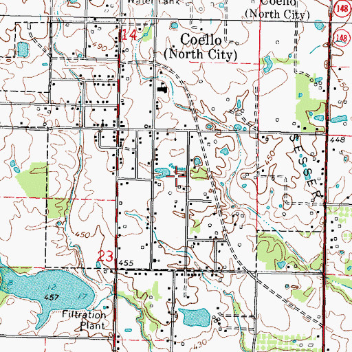 Topographic Map of Village of North City, IL