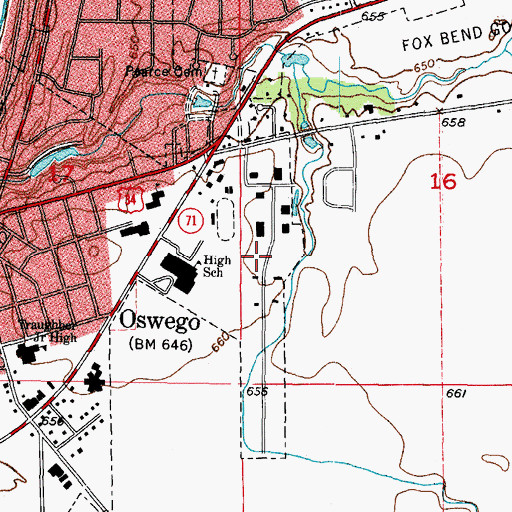 Topographic Map of Village of Oswego, IL