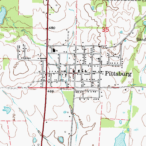 Topographic Map of Village of Pittsburg, IL