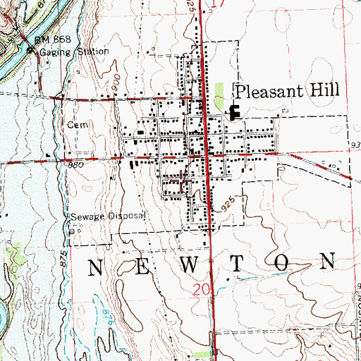Topographic Map of Village of Pleasant Hill, OH