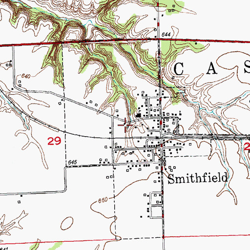 Topographic Map of Village of Smithfield, IL
