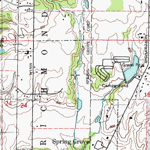 Topographic Map of Village of Spring Grove, IL