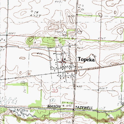 Topographic Map of Village of Topeka, IL