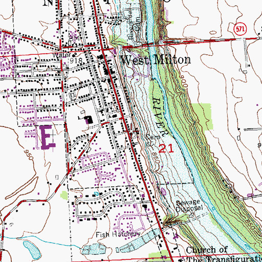 Topographic Map of Village of West Milton, OH
