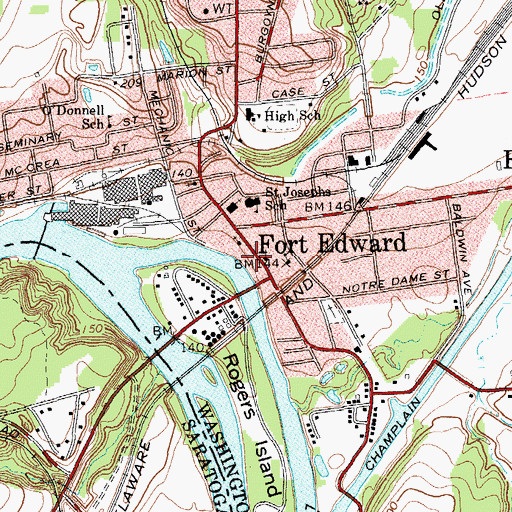 Topographic Map of Underwood Park, NY