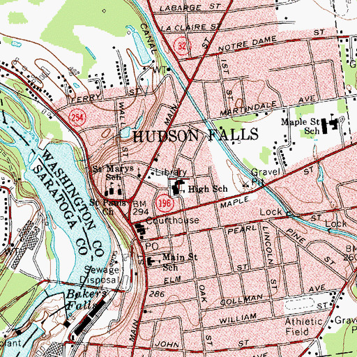 Topographic Map of Union School Number 2 (historical), NY