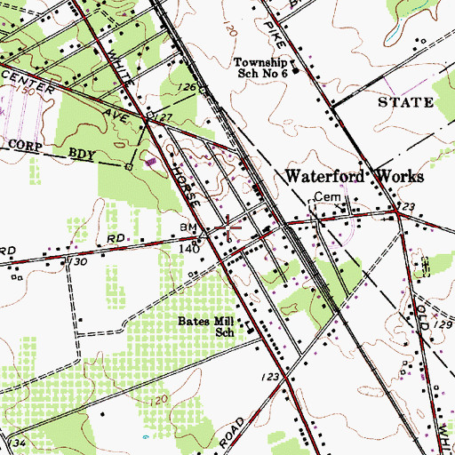 Topographic Map of Winslow Township Fire District Station 8 Waterford, NJ