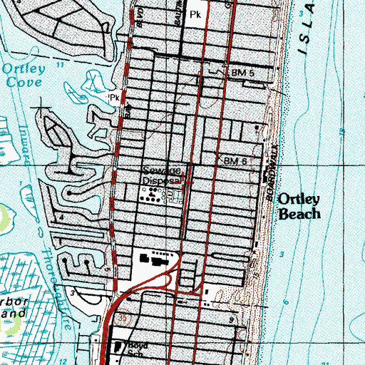 Topographic Map of Ortley Beach Fire Company, NJ
