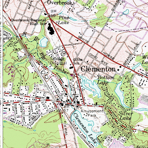 Topographic Map of Clementon Fire Rescue, NJ