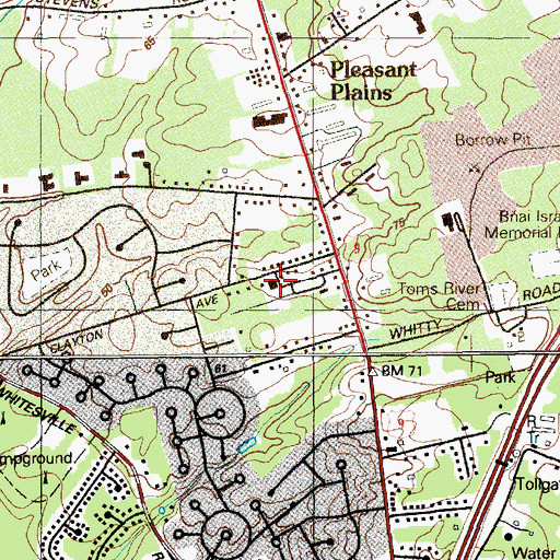 Topographic Map of Dover Township Fire Department Pleasant Plains Fire Company Station 30, NJ