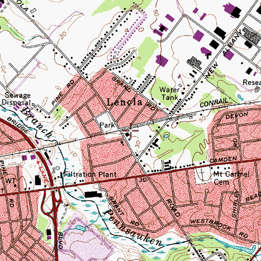 Topographic Map of Lenola Fire Company / Lenola Fire Company Emergency Unit, NJ