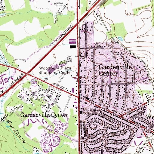 Topographic Map of Deptford Fire Department Headquarters, NJ