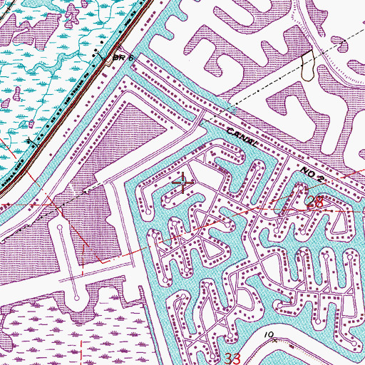 Topographic Map of Eden Isle Census Designated Place, LA