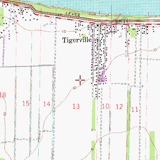 Topographic Map of Edgard Census Designated Place, LA
