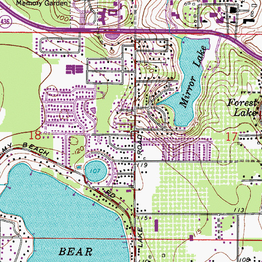 Topographic Map of Forest City Census Designated Place, FL