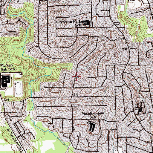 Topographic Map of Gresham Park Census Designated Place, GA