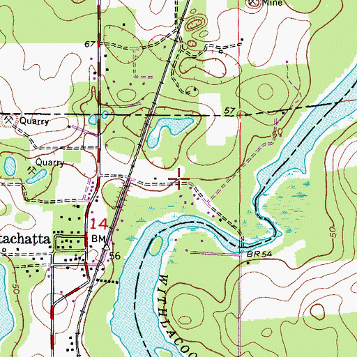 Topographic Map of Istachatta Census Designated Place, FL