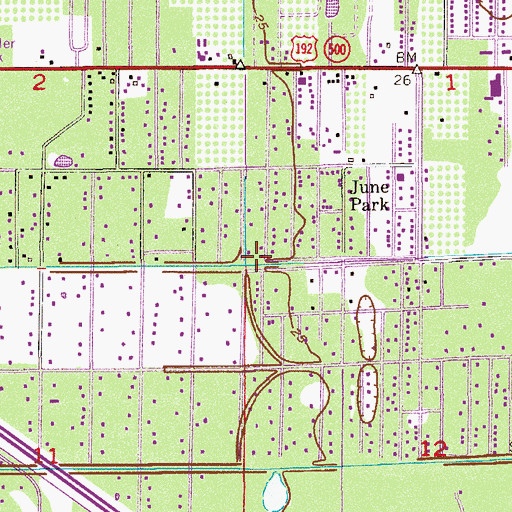 Topographic Map of June Park Census Designated Place, FL