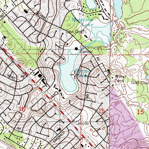 Topographic Map of Silver Springs Shores Census Designated Place, FL