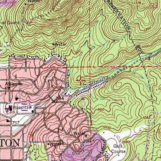 Topographic Map of City of Anniston, AL
