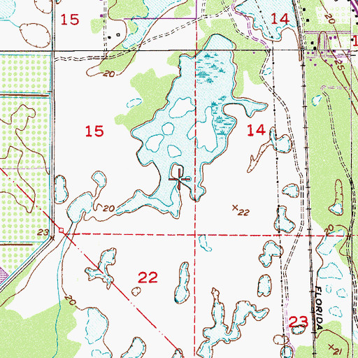 Topographic Map of Micco Census Designated Place, FL
