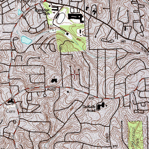 Topographic Map of North Druid Hills Census Designated Place, GA