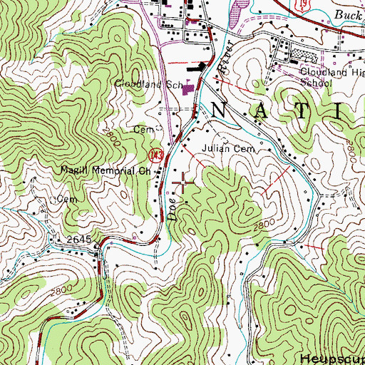 Topographic Map of Roan Mountain Census Designated Place, TN