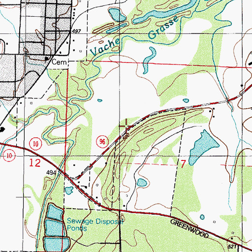 Topographic Map of City of Greenwood, AR