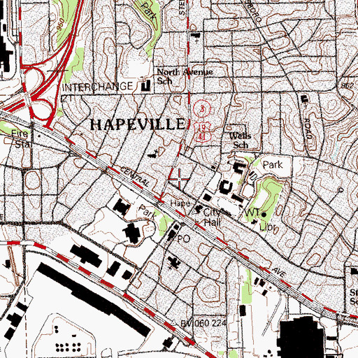 Topographic Map of City of Hapeville, GA