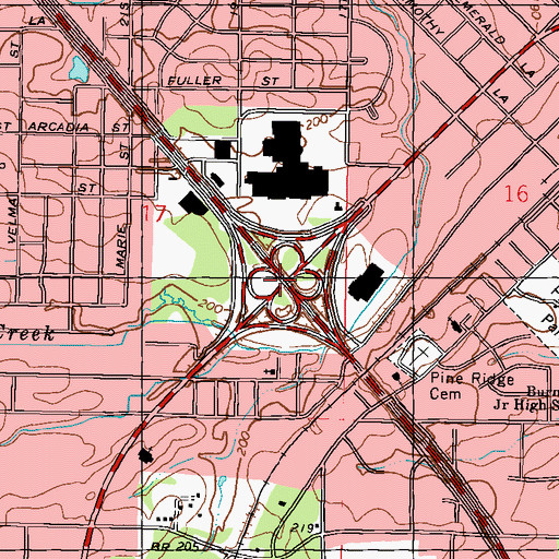 Topographic Map of City of Hattiesburg, MS
