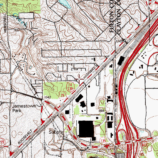 Topographic Map of City of College Park, GA