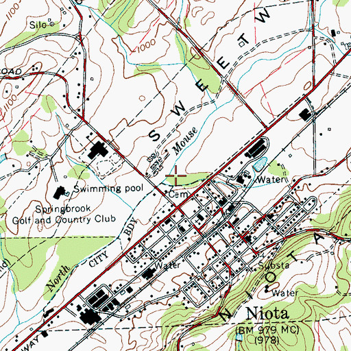 Topographic Map of City of Niota, TN