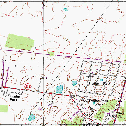 Topographic Map of City of Oak Grove, KY