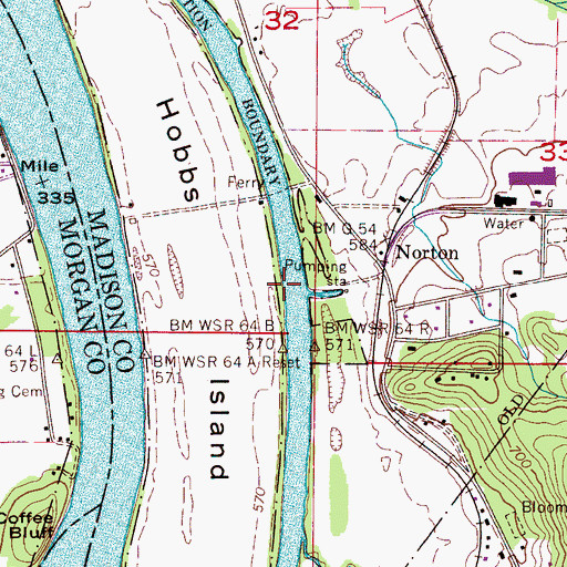 Topographic Map of City of Huntsville, AL