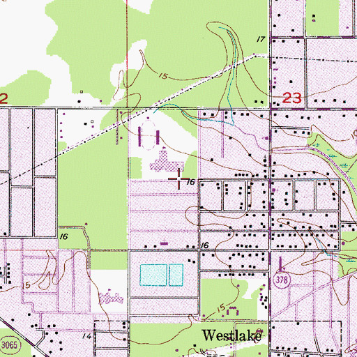 Topographic Map of City of Westlake, LA