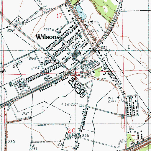 Topographic Map of City of Wilson, AR