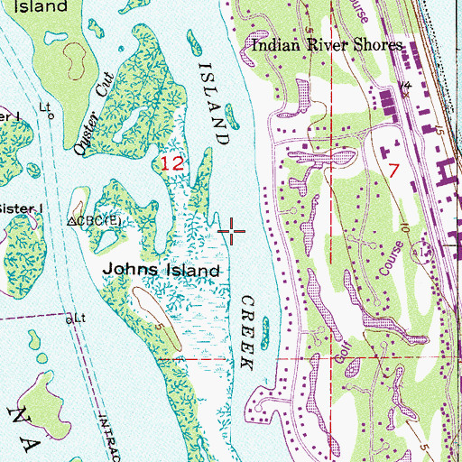 Topographic Map of Town of Indian River Shores, FL