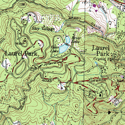 Topographic Map of Town of Laurel Park, NC