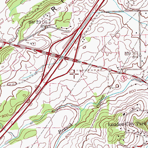 Topographic Map of Town of Loudon, TN