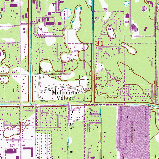 Topographic Map of Town of Melbourne Village, FL