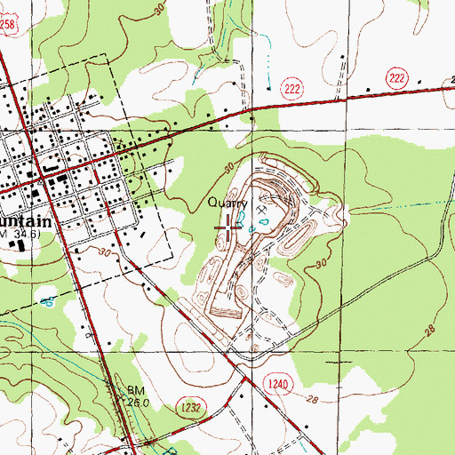 Topographic Map of Town of Fountain, NC