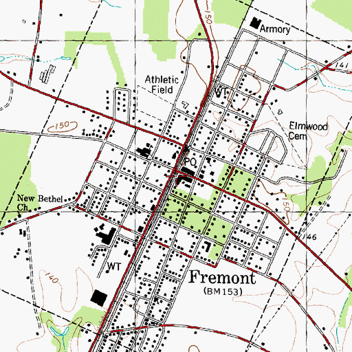 Topographic Map of Town of Fremont, NC
