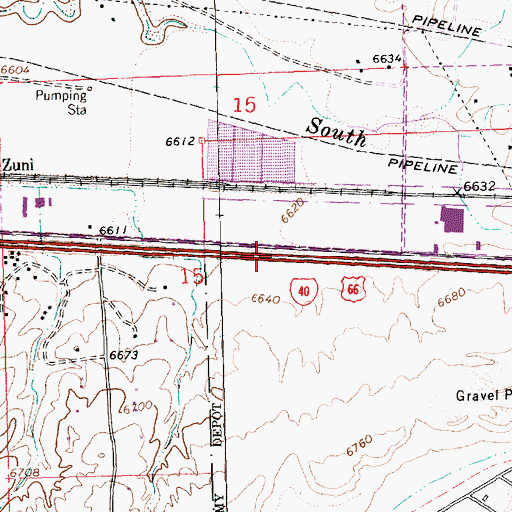 Topographic Map of Church Rock Census Designated Place, NM