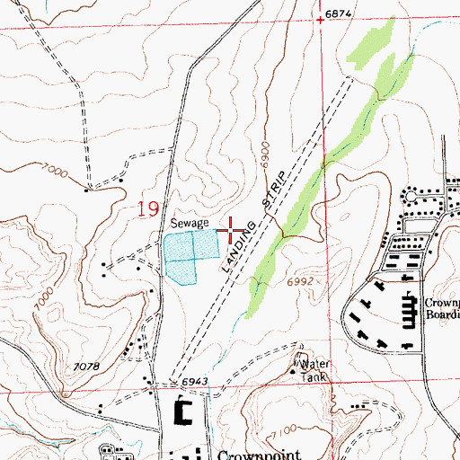 Topographic Map of Crownpoint Census Designated Place, NM