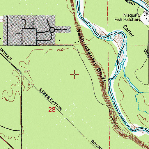 Topographic Map of Nisqually Indian Community Census Designated Place, WA