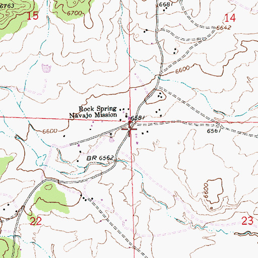 Topographic Map of Rock Springs Census Designated Place, NM
